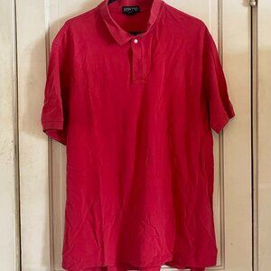 Lands’ End Dark Pink Men’s Short Sleeve Polo Shirt XL 100% Cotton